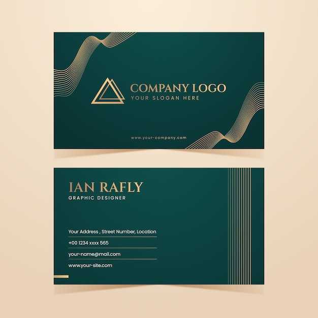 Free vector gold foil business card template