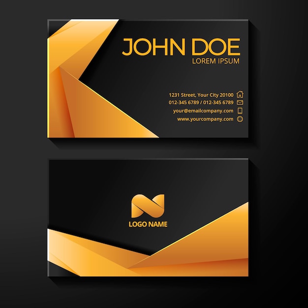 Gold foil business card template