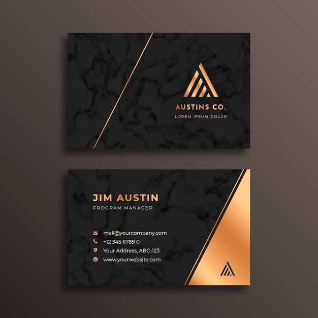 Gold foil business card template