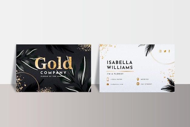 Free vector gold foil business card template