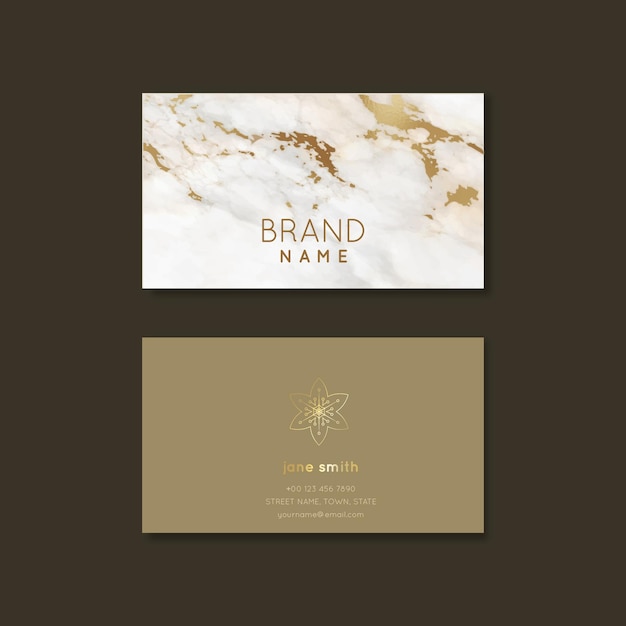 Gold foil details business card template