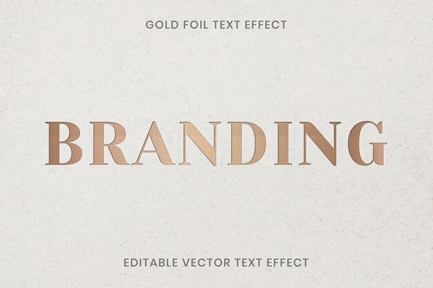 gold foil texture text effect vector editable template