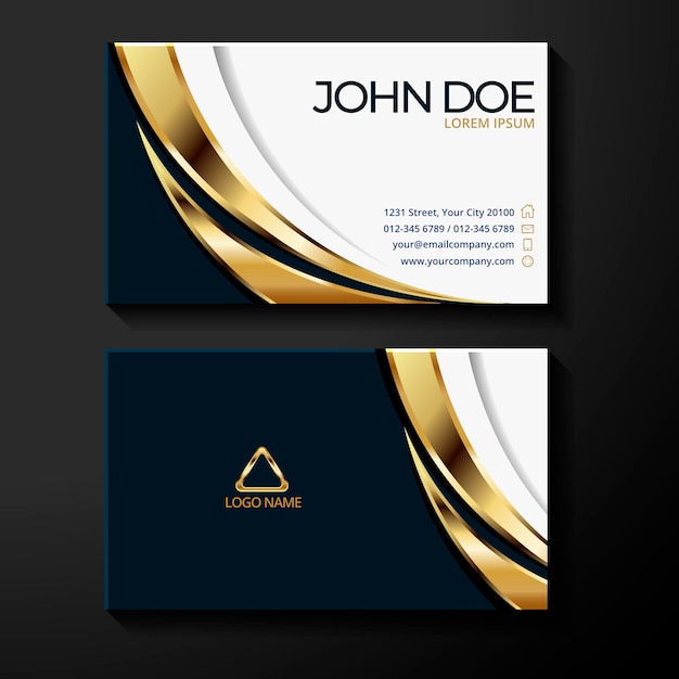 Gold foil triangle business card template