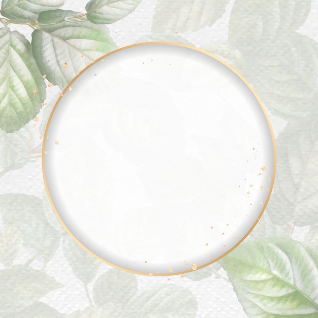 Gold frame on foliage background