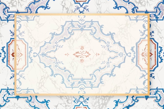 Free vector gold frame vector antique pattern hand drawn