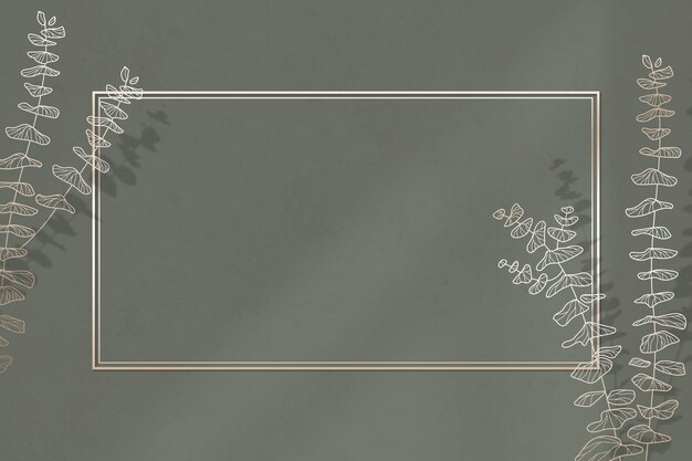 Free vector gold frame with leaf pattern