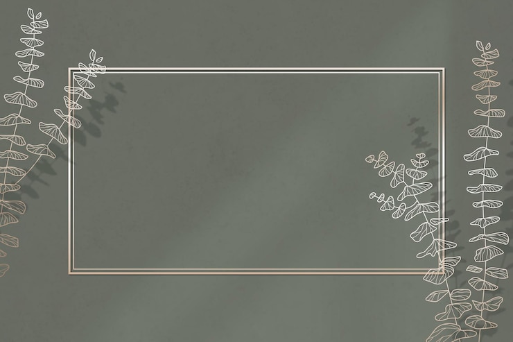 Free Vector gold frame with leaf pattern