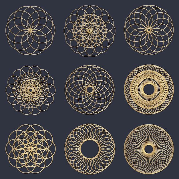 Gold geometric circle designs