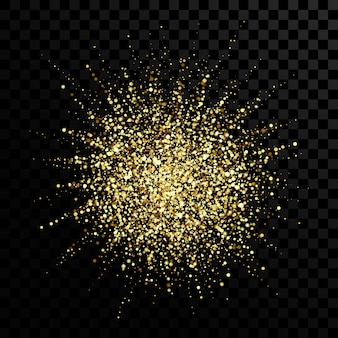 Gold glitter particles background effect. glittering texture. vector illustration