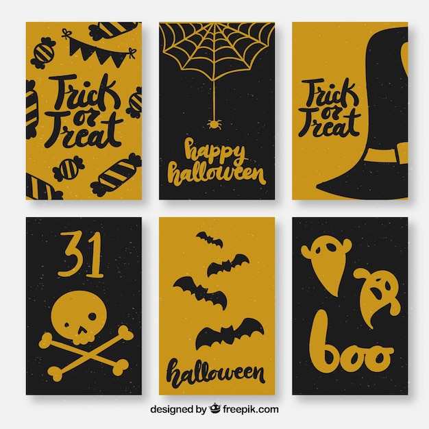 Gold halloween cards collection