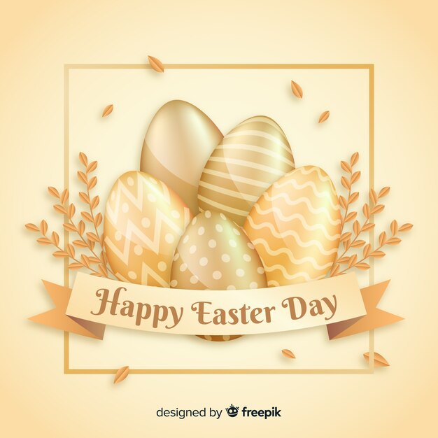 Gold happy easter day background