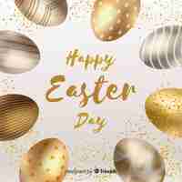 Free vector gold happy easter day background