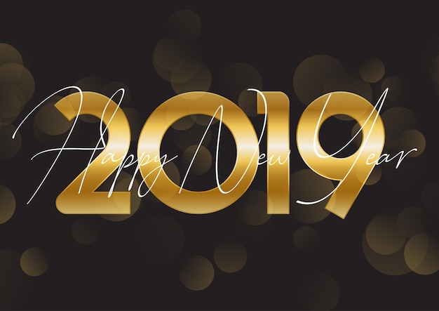 Free vector gold happy new year background