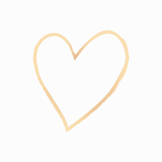 Золотое сердце элемент вектора в стиле рисованной