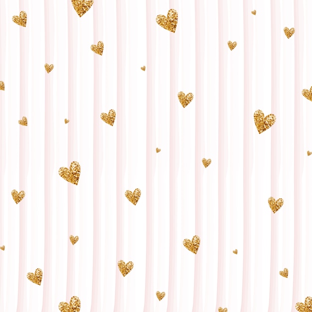 Gold hearts background