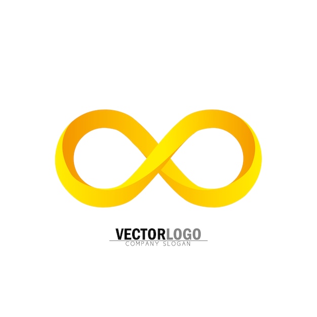 Vettore gratuito oro logo infinita