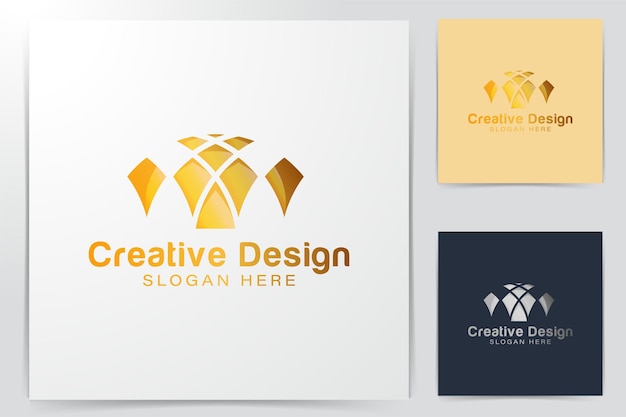 ゴールドイスラムドーム宮殿のロゴのアイデア。インスピレーションのロゴデザイン。テンプレートベクトル図。白い背景に分離