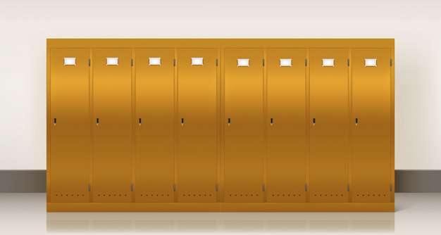 Free vector gold lockers,  school or gym changing room