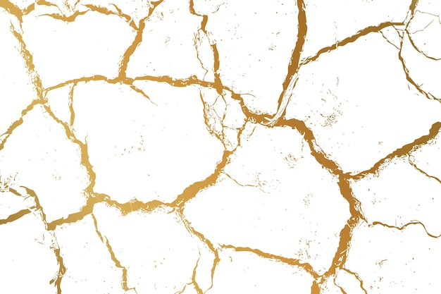 Gold kintsugi crack vector card on white background Golden texture Stock  Vector Image  Art  Alamy