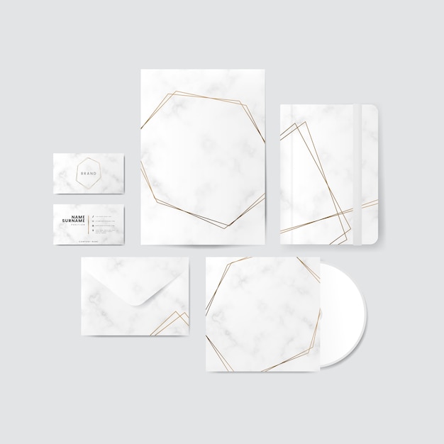 Free vector gold and marble design for products vector