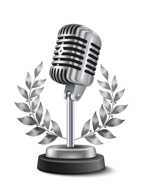 Free vector gold microphone award