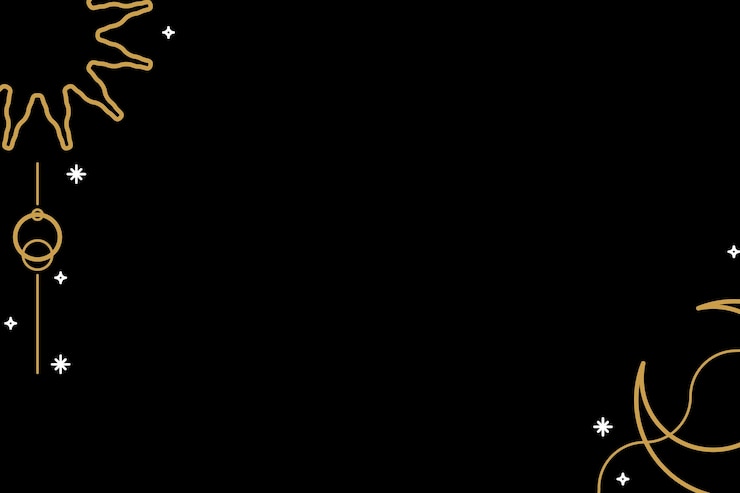 Free Vector gold moon and sun border on a black background vector