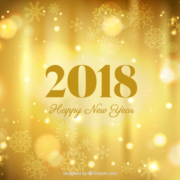 Free vector gold new year 2018 background