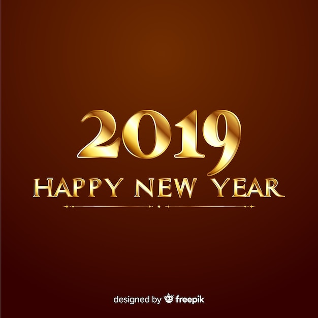 Vettore gratuito gold new year background