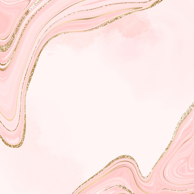Золотой и розовый жидкий узорчатый фон вектор