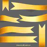 Free vector gold ribbons collection