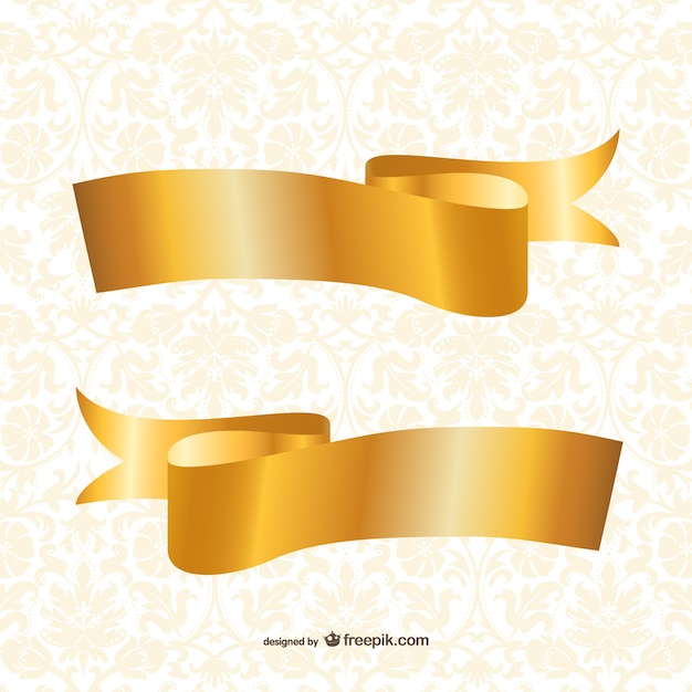 Бесплатное векторное изображение Золотые ленты шаблон
