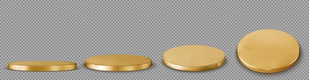 Free vector gold round podium luxury platform circle stage