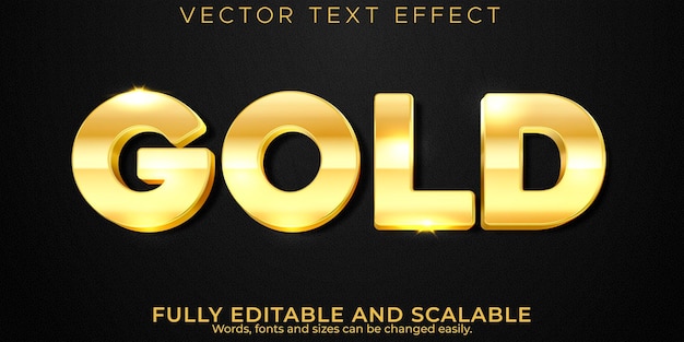 Gold shiny text effect editable rich luxury font style