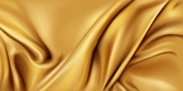 Gold silk folded fabric