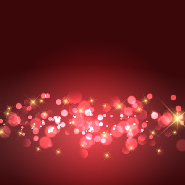 Free vector gold stars and bokeh lights background