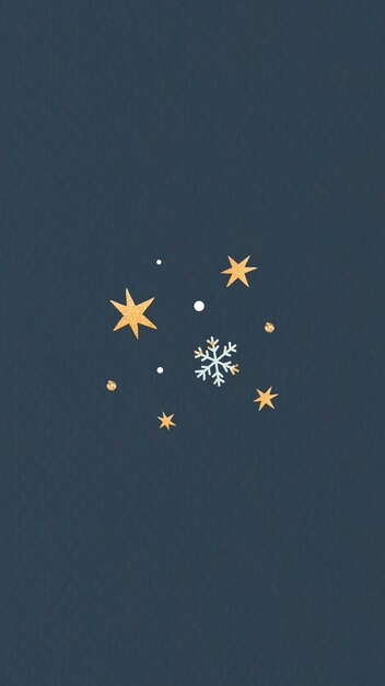 雪の結晶と金の星