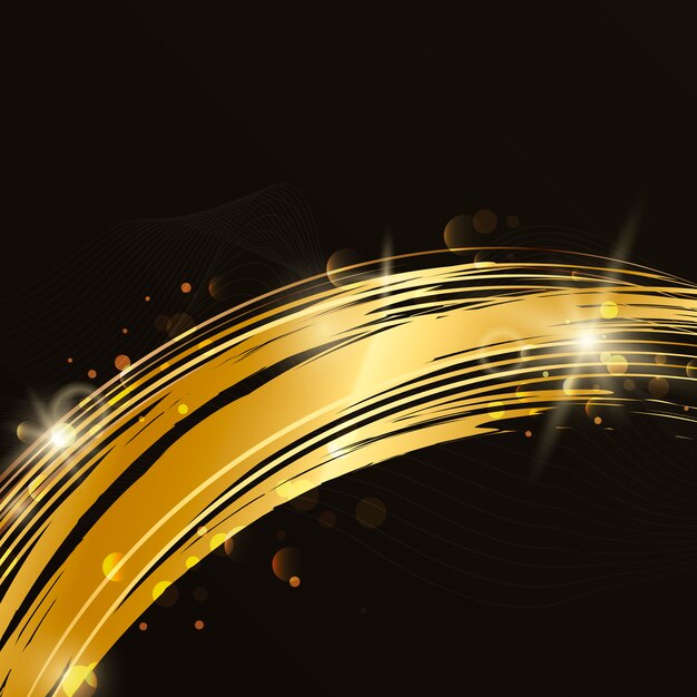 Gold wave abstract background illustration