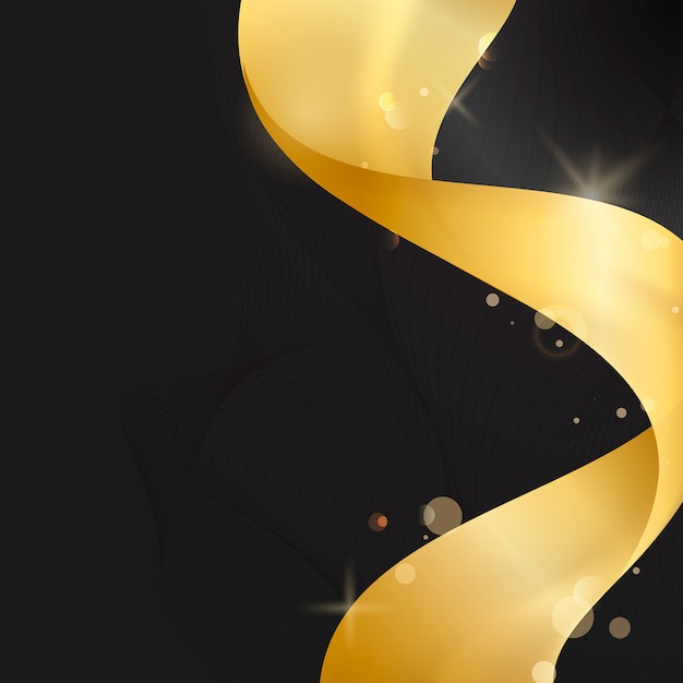 Free vector gold wave abstract background illustration