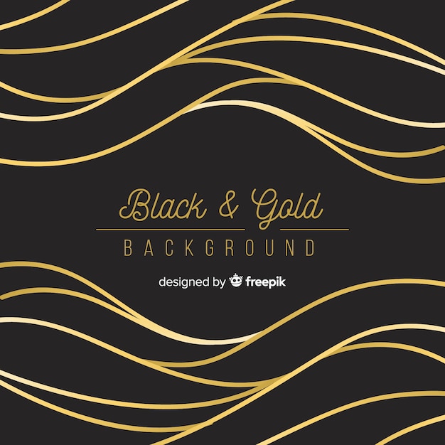 Free vector gold wavy lines background