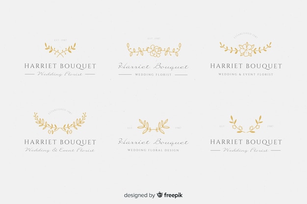 Gold wedding florist logos