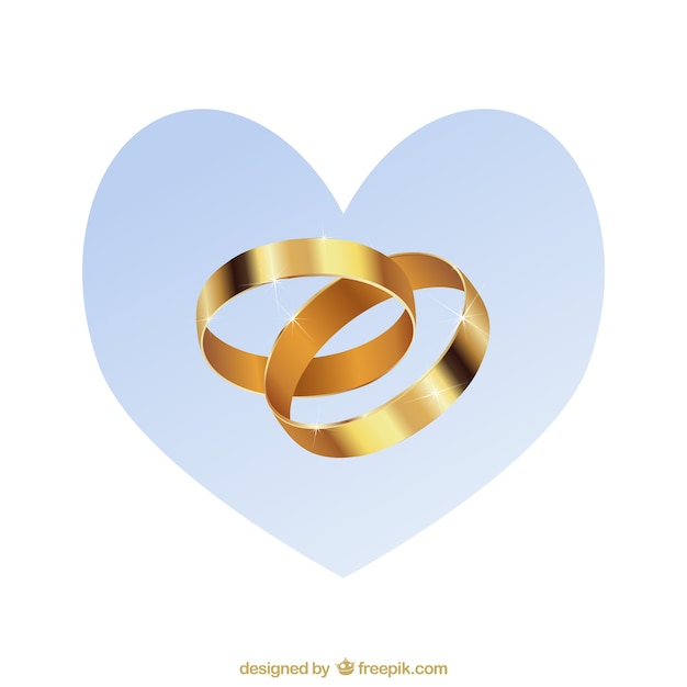 ゴールドの結婚指輪ベクトルパック