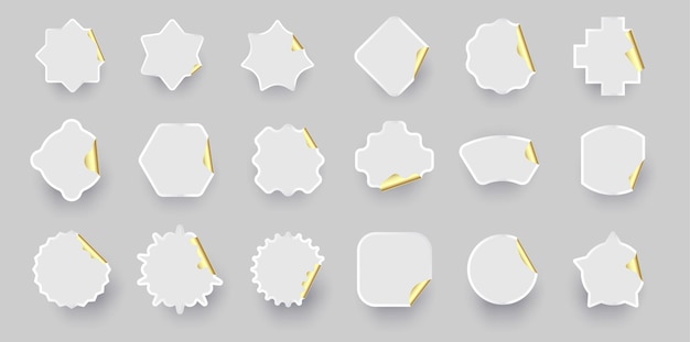 Gold white sticker shape collection.