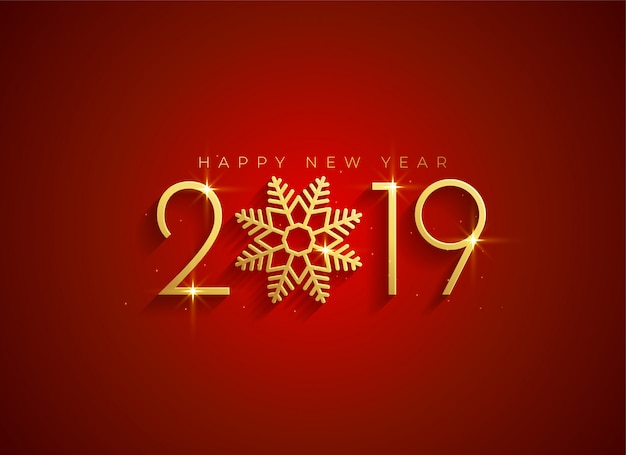 Golden 2019 happy new year background