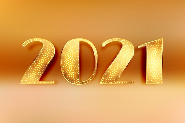 Free vector golden 2021 sparkles happy new year celebration background