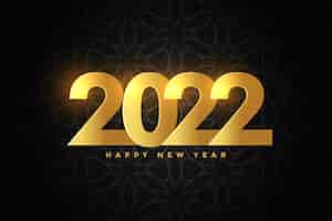 Free vector golden 2022 happy new year premium greeting background
