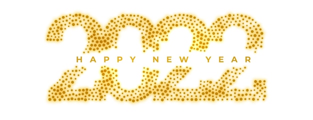 Golden 2022 sparkle text for new year