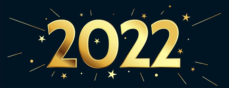 무료 Vector 별이 버스트된 황금 2022 텍스트 효과