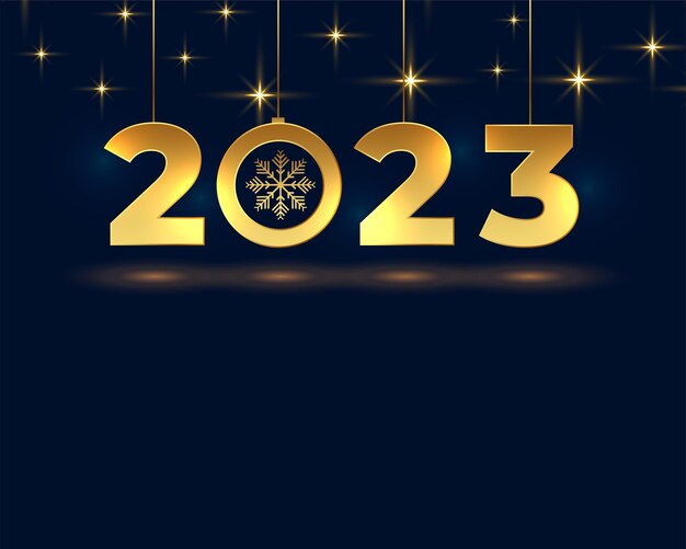 Free vector golden 2023 new year eve holiday banner with text space vector illustration