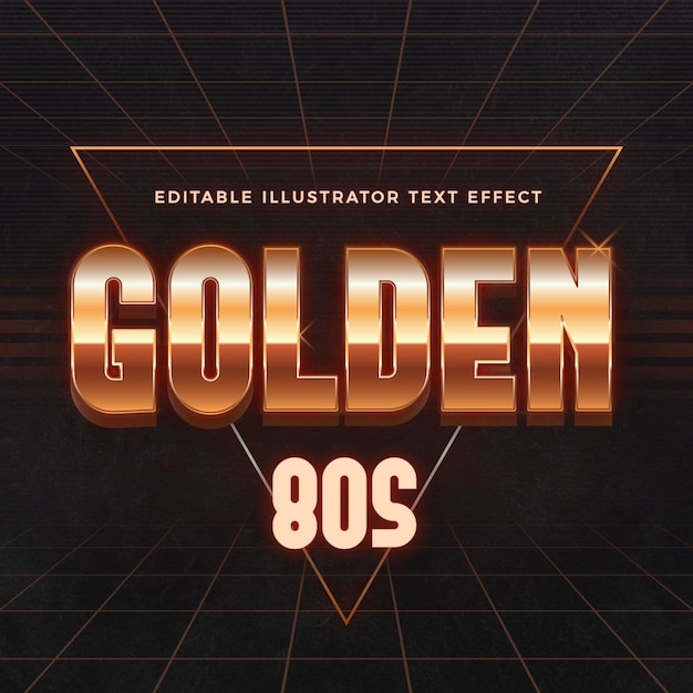 Free vector golden 80s text effect