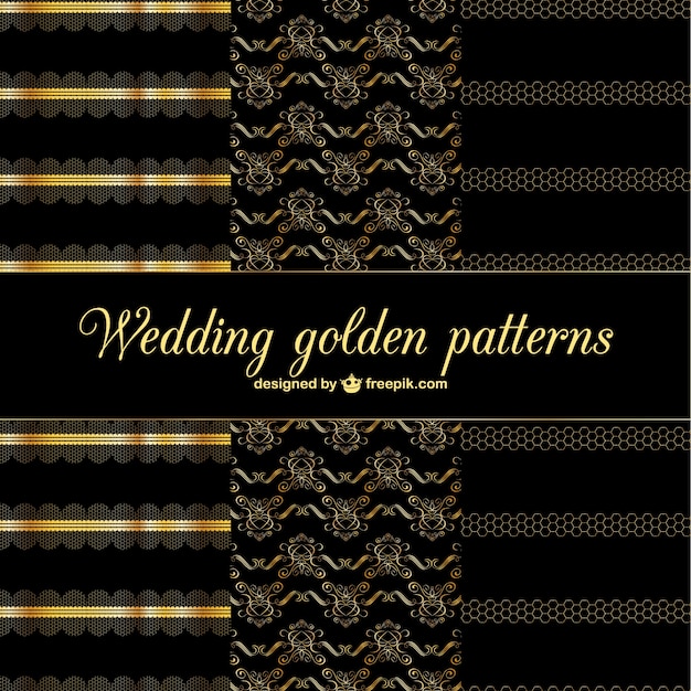 Golden abstract decorative patterns